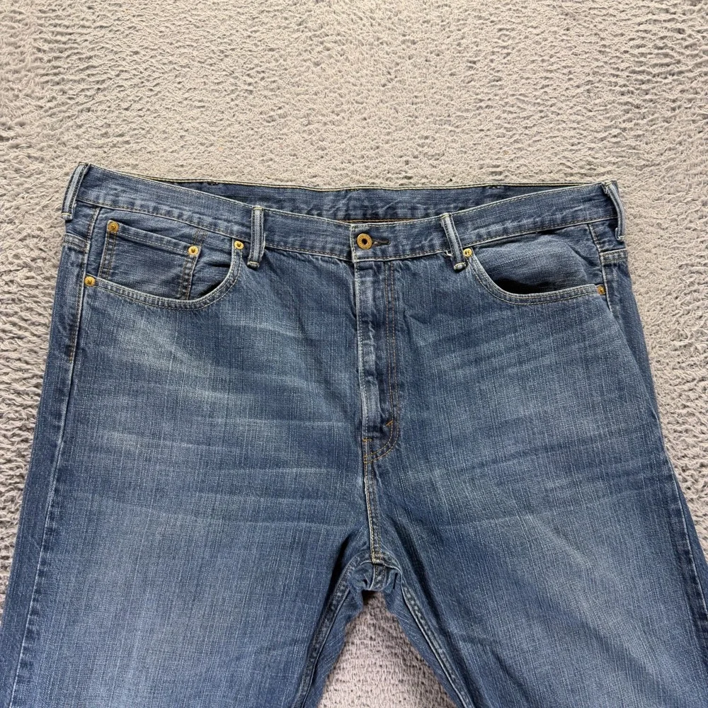 Levi's 569 Jeans Men's 42x32 Blue Cotton Denim Straight Whiskered Faded Workwear